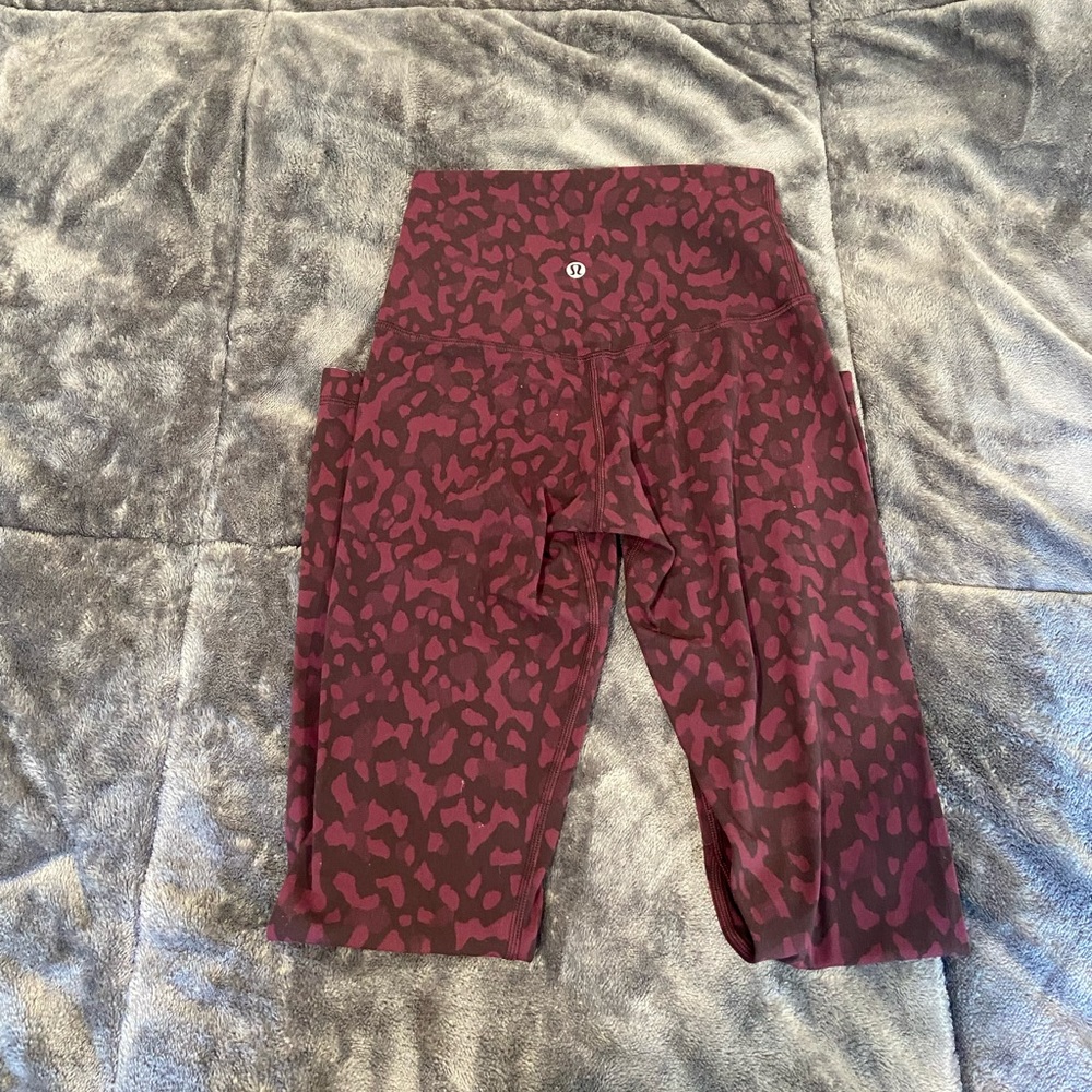 Align Lululemon Maroon Cheetah Print Leggings - image 2